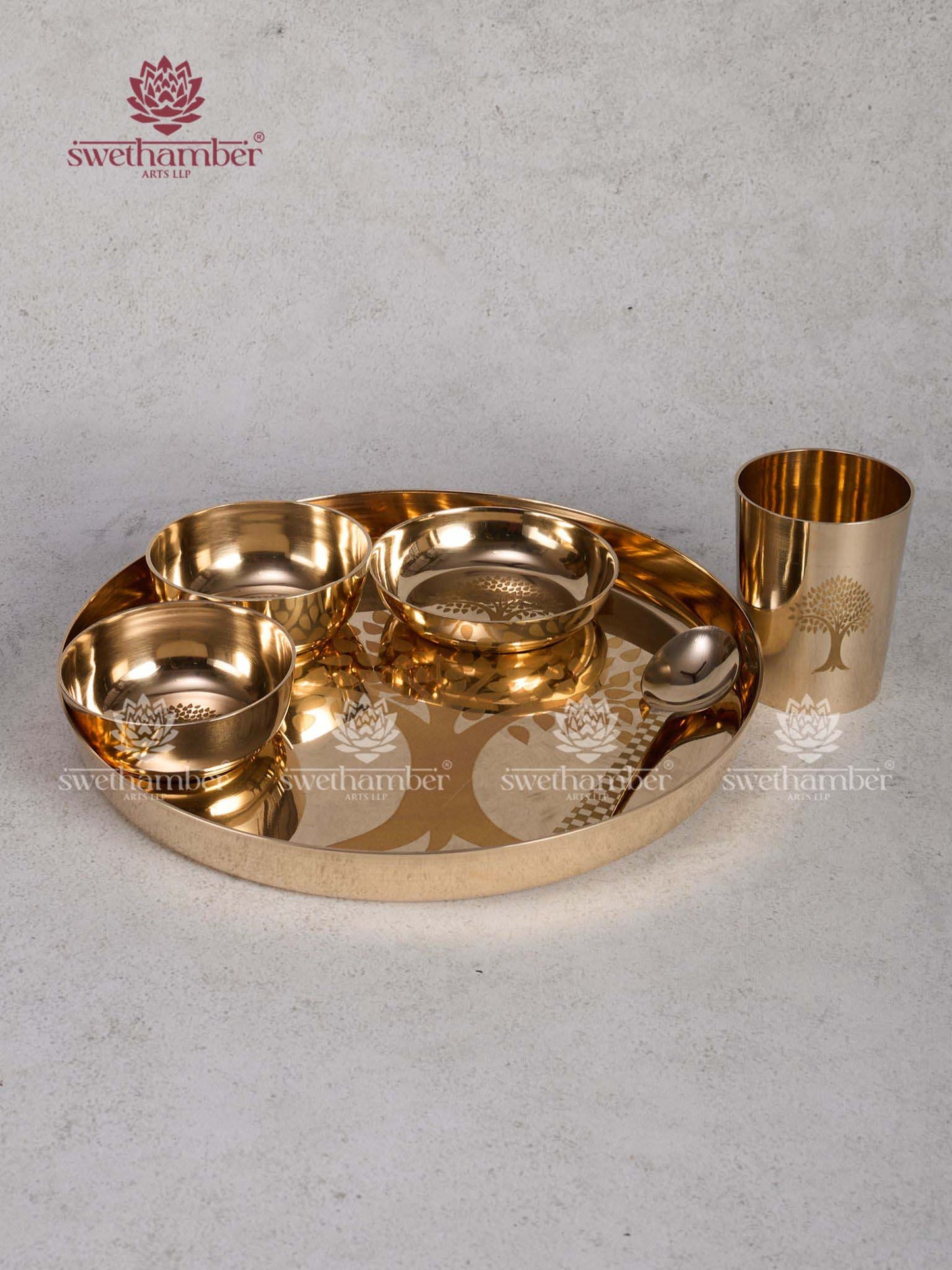 Premium Kansa Thali Set – Handcrafted Ayurvedic Bronze Dinnerware