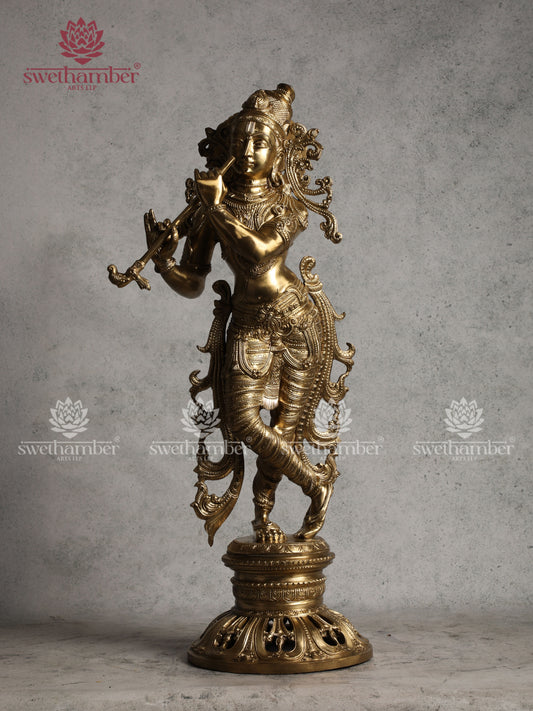 Bronze Lord Krishna statue