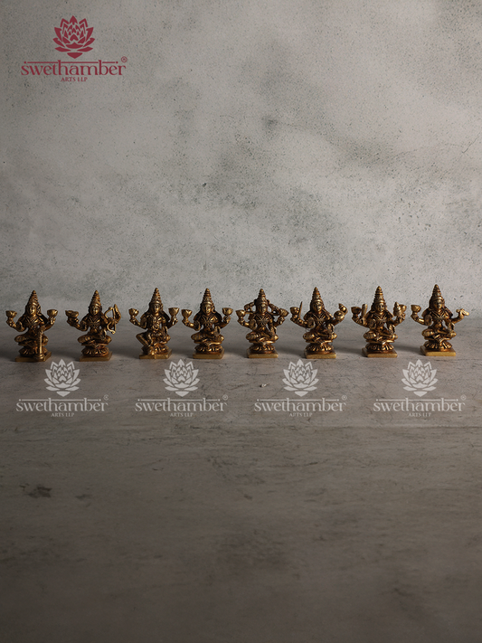 Brass Asta Lakshmi Idol for Home & Temple