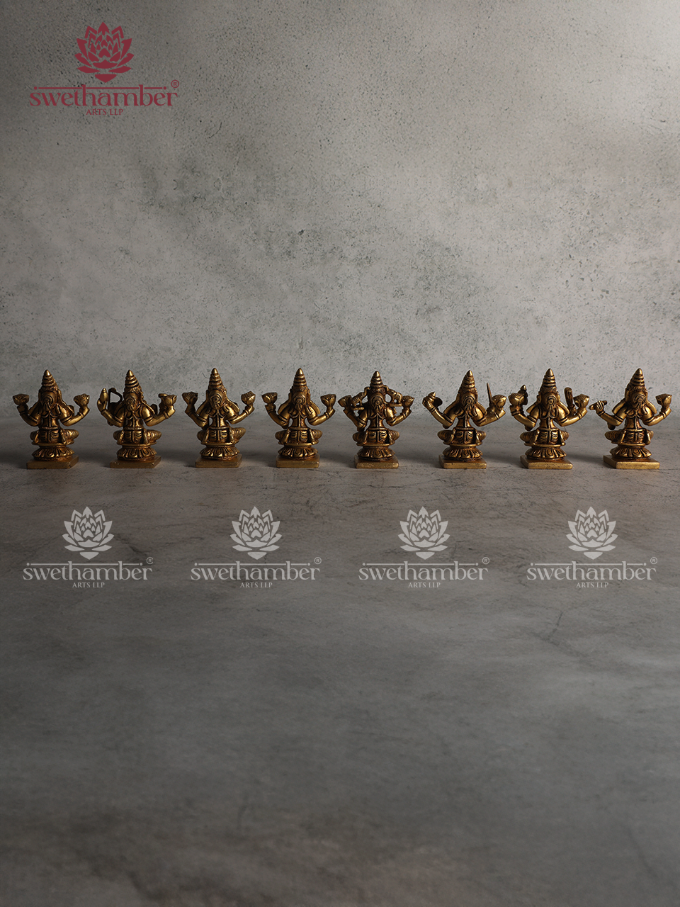 Brass Asta Lakshmi Idol for Home & Temple