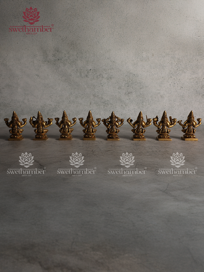 Brass Asta Lakshmi Idol for Home & Temple