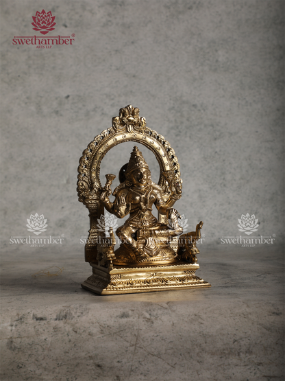 Divine Goddess Laxmi  Bronze Idol 8"