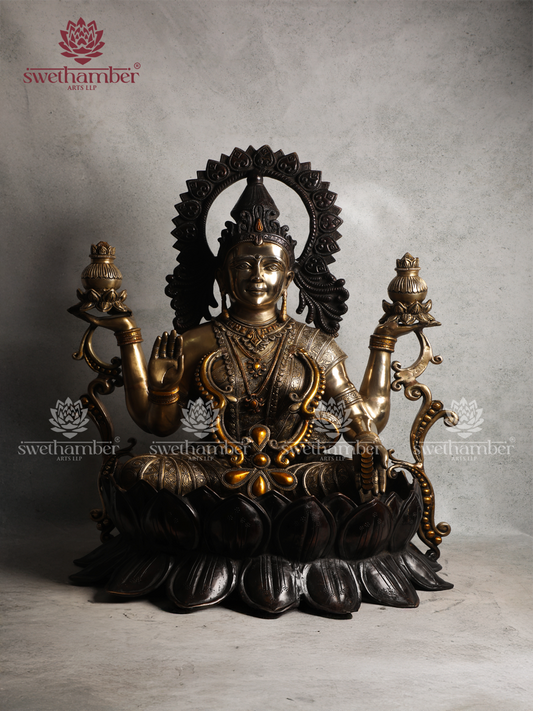 Sri Lakshmi on Sacred Lotus large Statue
