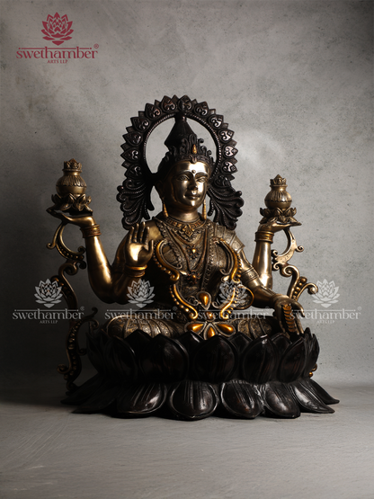 Sri Lakshmi on Sacred Lotus large Statue