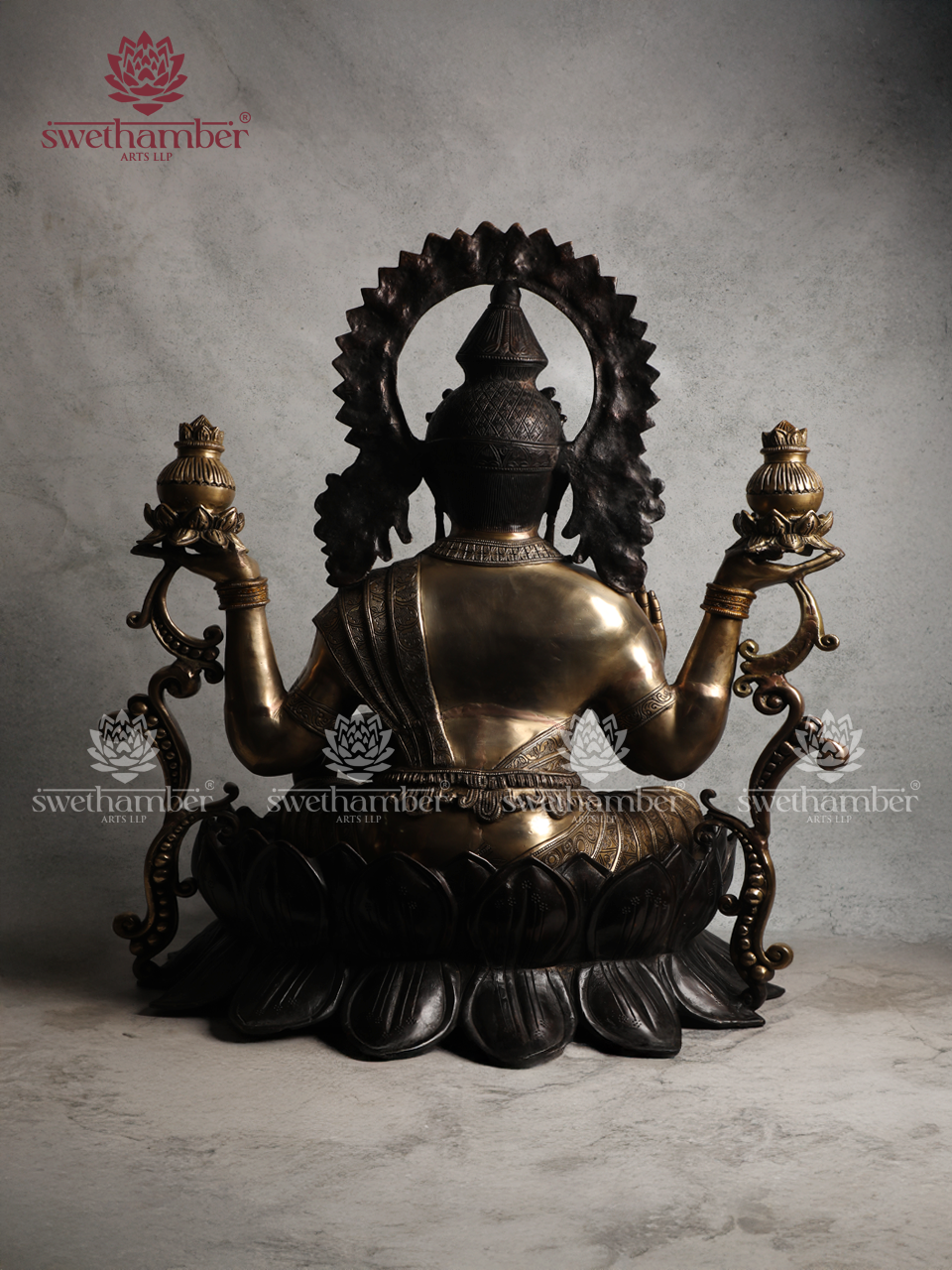 Sri Lakshmi on Sacred Lotus large Statue