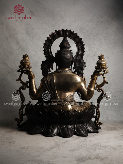 Sri Lakshmi on Sacred Lotus large Statue