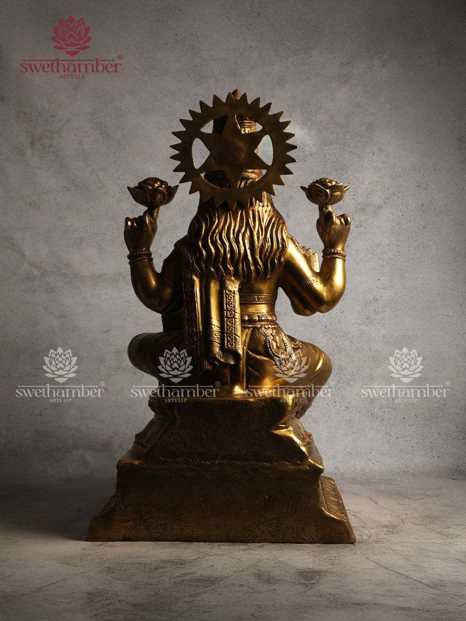 Large Traditional Brass Lakshmi Devi Statue
