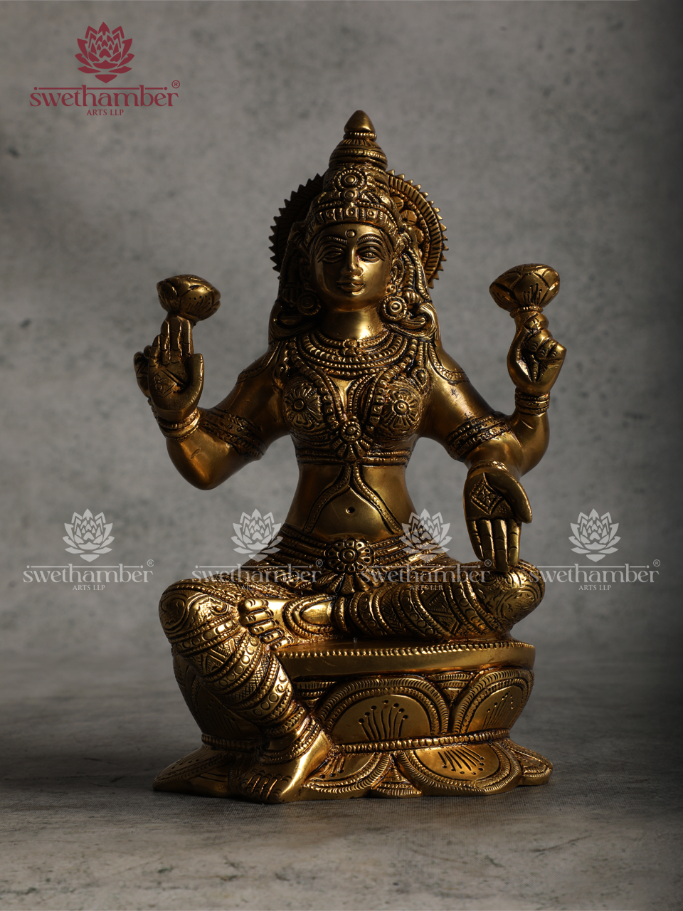 Brass Lakshmi on Lotus