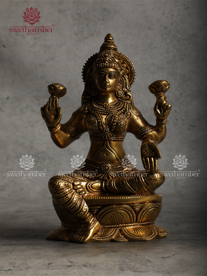 Brass Lakshmi on Lotus