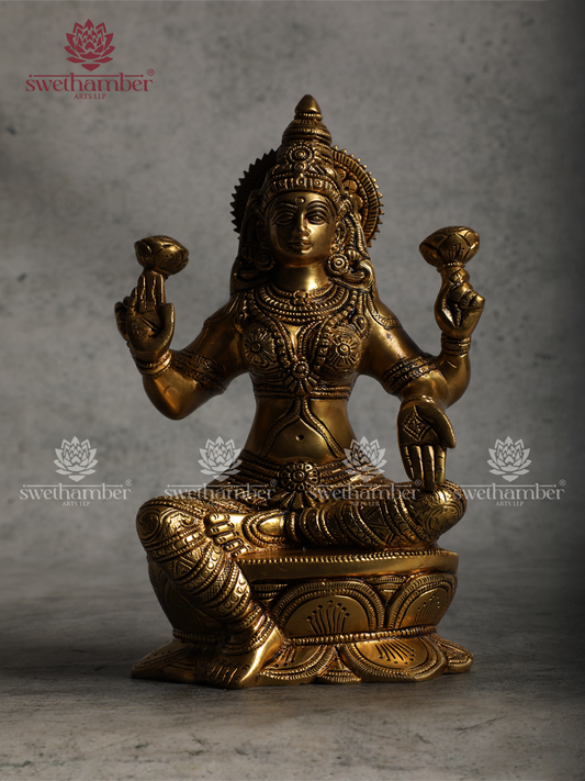 Brass Lakshmi on Lotus