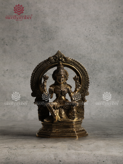 Antique Finish Brass Lakshmi Devi Idol