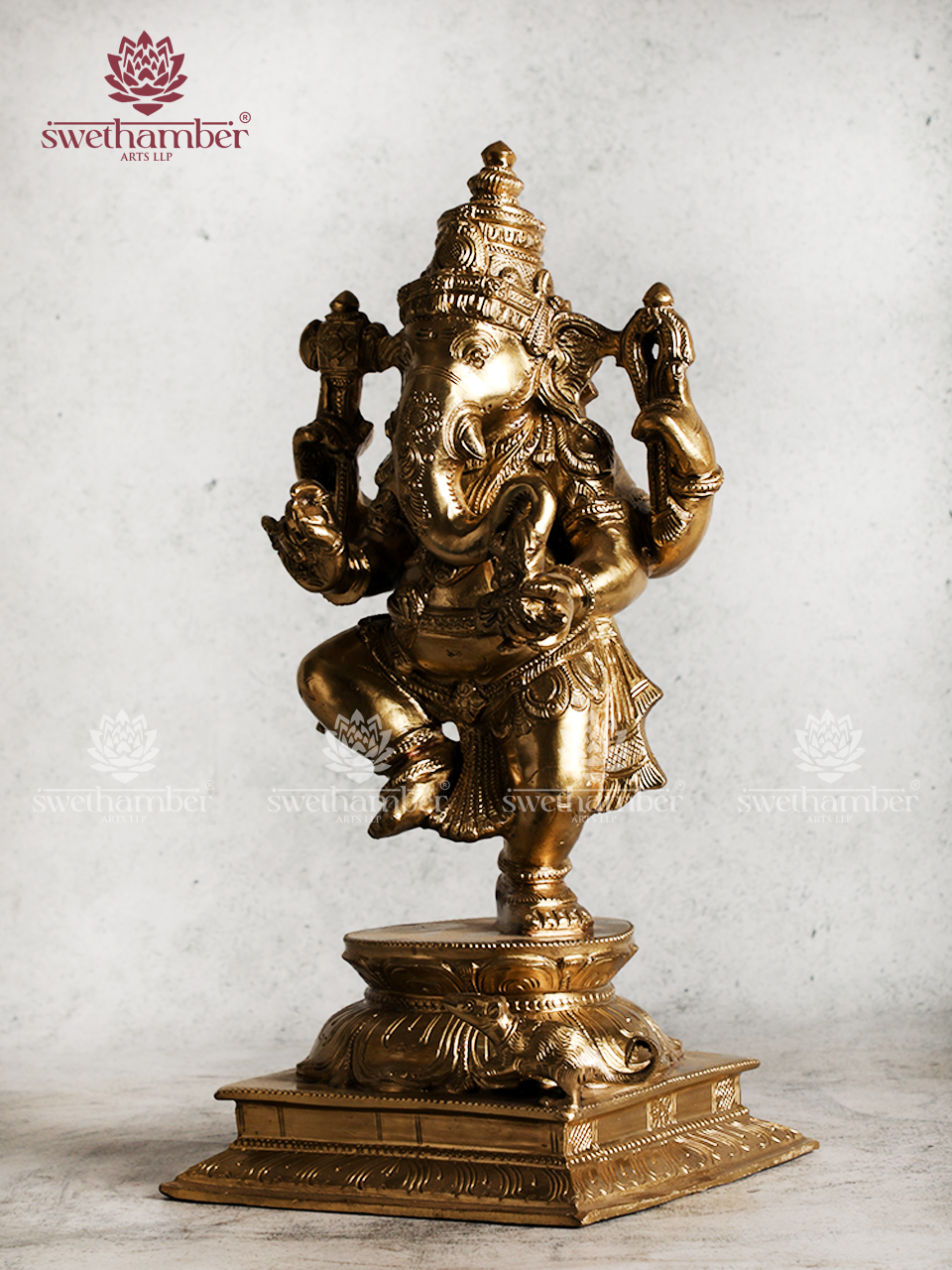Bronze Dancing Ganesha Idol – Nritya Ganapati Statue for Home Decor