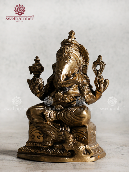 BRONZE FINISH GANESHA STATUE