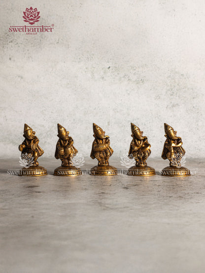 BRASS GANESHA MUSICAL SET FOR DECOR