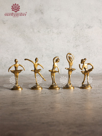 Mini Brass Dancing Girl Showpiece for Home Decoration