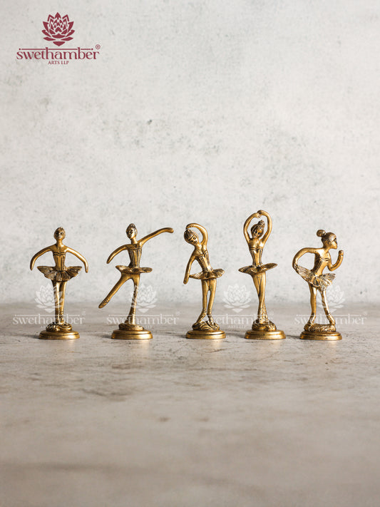Mini Brass Dancing Girl Showpiece for Home Decoration