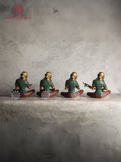 BRASS LADIES MUSICAL SET FOR DECOR