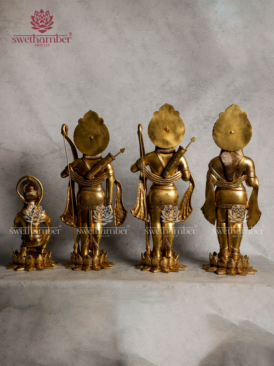 Ramdarbar – Brass Statue of Lord Rama with Sita, Lakshman & Hanuman