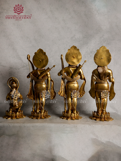 Ramdarbar – Brass Statue of Lord Rama with Sita, Lakshman & Hanuman