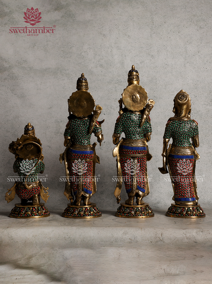Ramdarbar – Brass Statue of Lord Rama with Sita, Lakshman & Hanuman