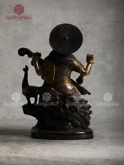 Traditional Saraswati Mata Brass Murti