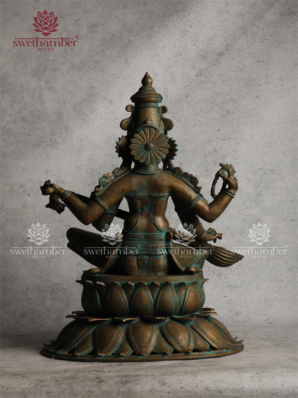 Large Saraswati Idol – Premium Bronze Finish with Detailing