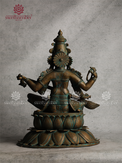 Large Saraswati Idol – Premium Bronze Finish with Detailing