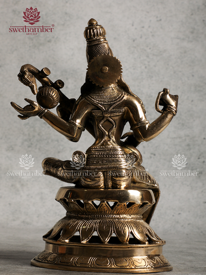 Brass Saraswati Idol for Education & Knowledge