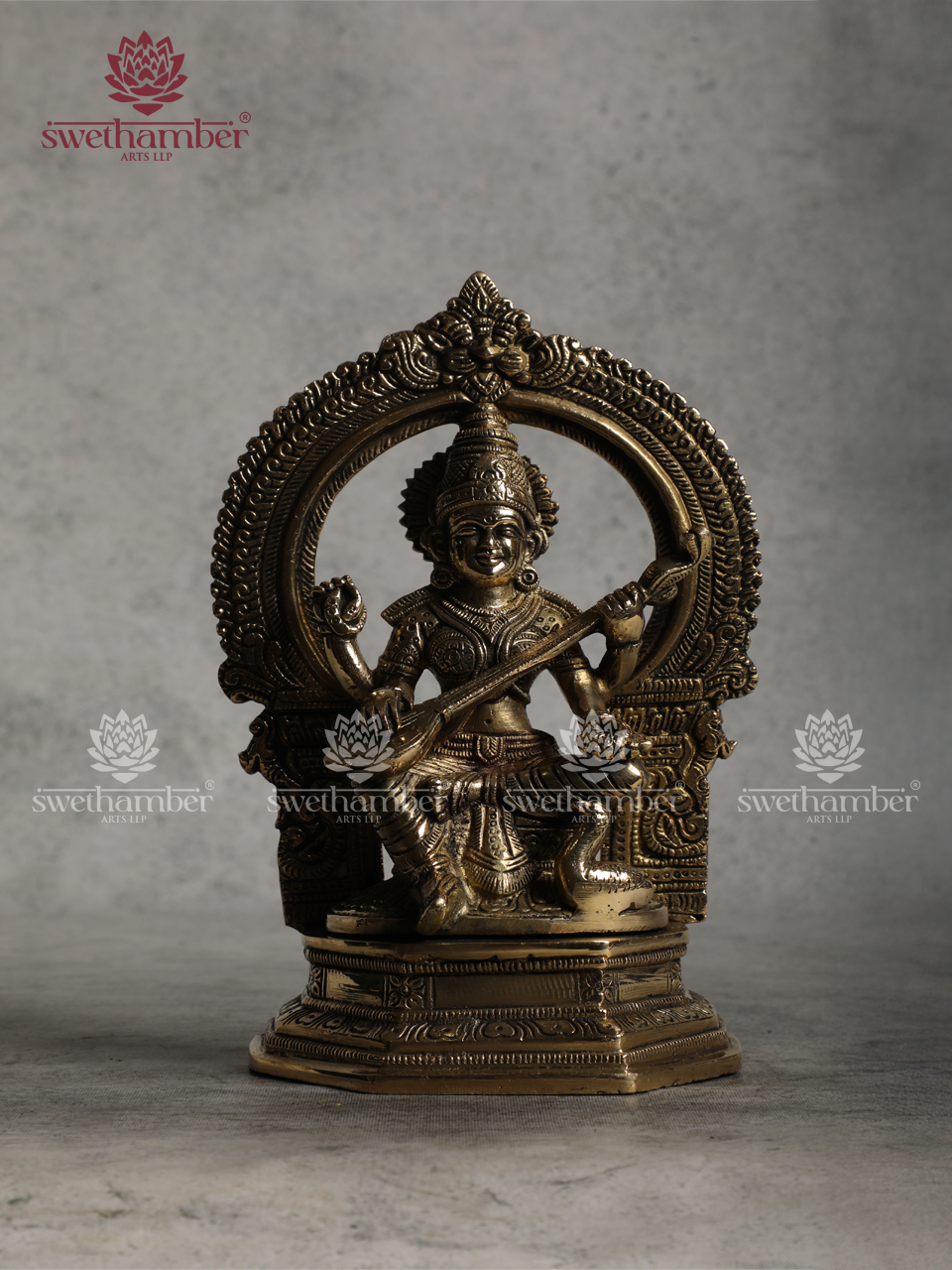 Traditional Brass Saraswati Idol for Home & Office