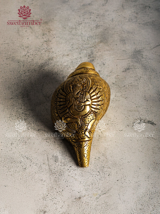 Divine Ganesha Embossed Shankh