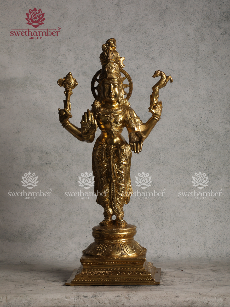 Standing Lord Shiva Bronze Murti for Pooja Room