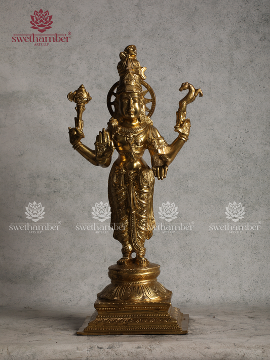 Standing Lord Shiva Bronze Murti for Pooja Room