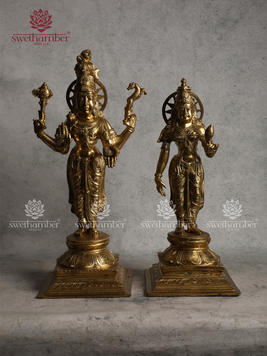 Bronze Standing Shiv Parvati Idol – Divine Couple Statue