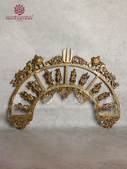 VISHNU BRASS DASAVATAR WALL HANGING