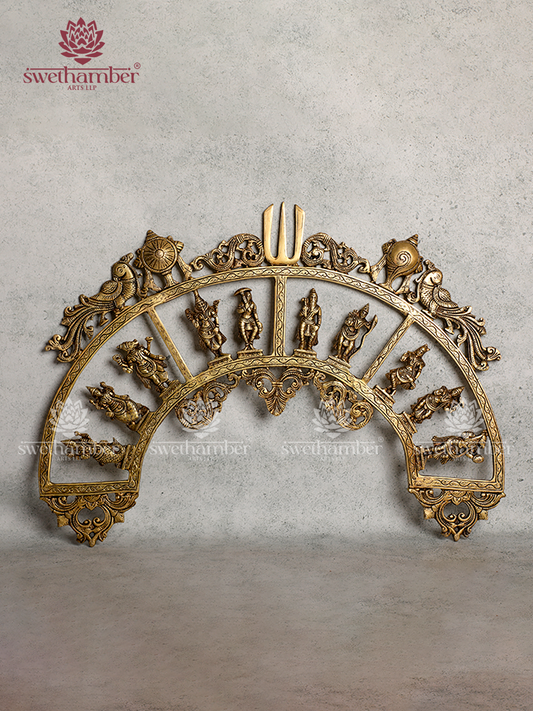 VISHNU BRASS DASAVATAR WALL HANGING