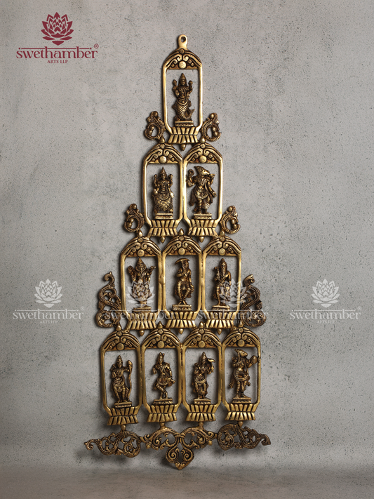 BRASS DASAVATAR WALL HANGING