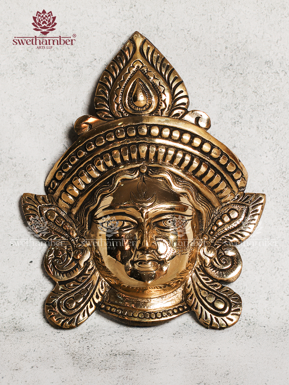 DURGA FACE/MASK BRASS WALL HANGING