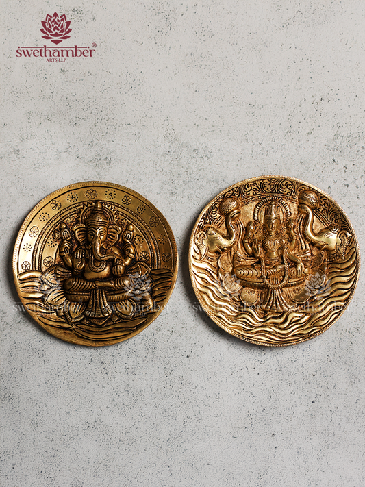 GANESHA AND LAKSHMI WALL HANGING TEMPLE DECOR /MAIN DOOR