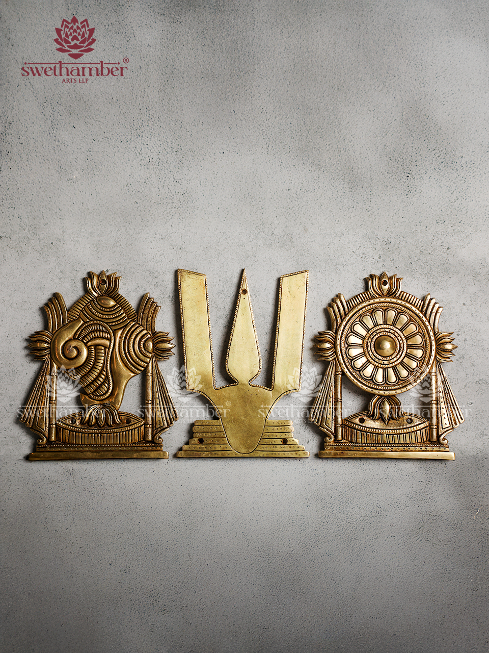 Shank Chakra Wall Hanging – Auspicious Vaishnav Symbol for Home & Temple