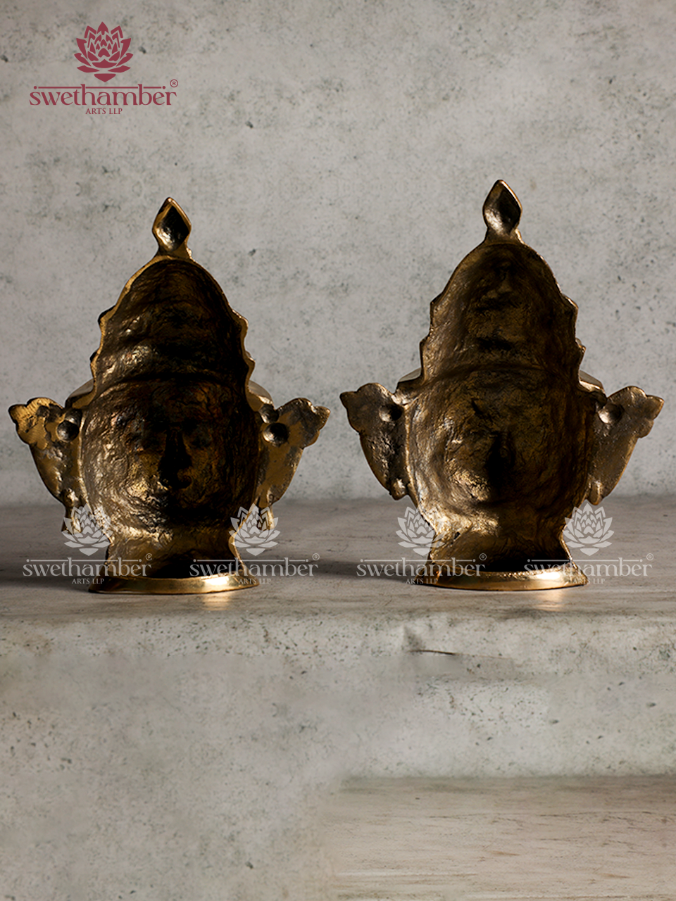 Antique Finish Brass Shiva Gauri Face Mukhalingam