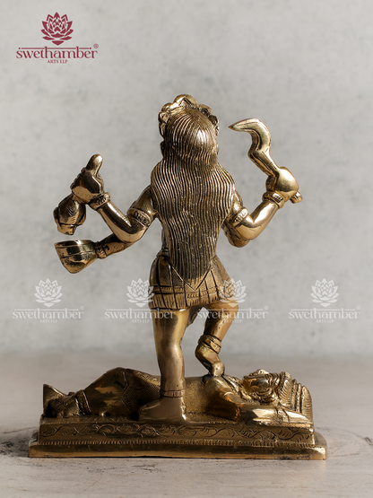 Brass Charbhuja Maa Kali Idol 7"