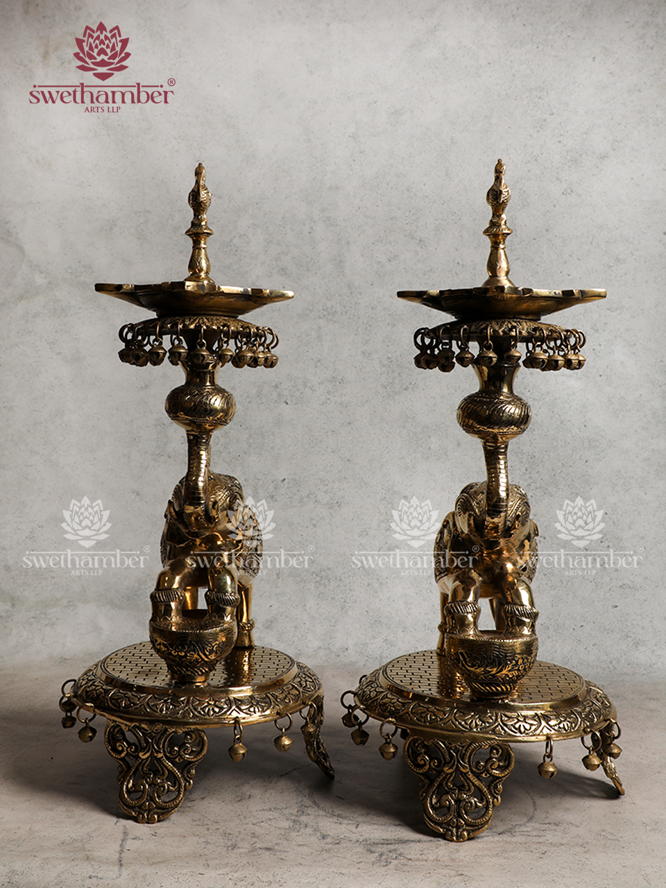 Elephant Decorative Lamp for Home & Temple