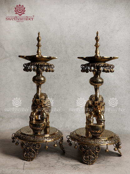 Elephant Decorative Lamp for Home & Temple