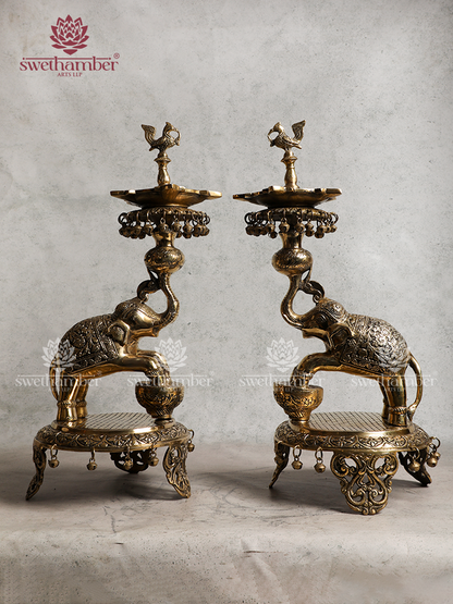 Elephant Decorative Lamp for Home & Temple