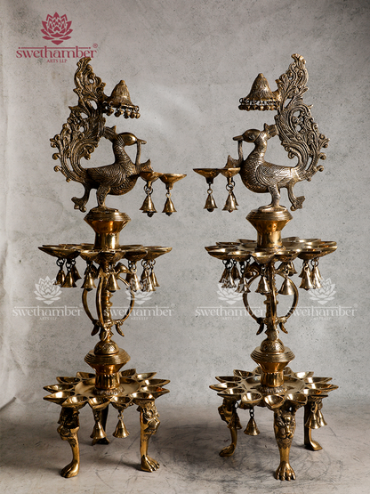 Peacock Decorative Lamp for Home & Temple