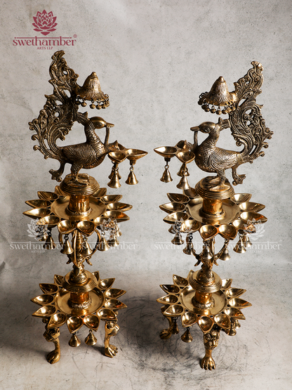 Peacock Decorative Lamp for Home & Temple