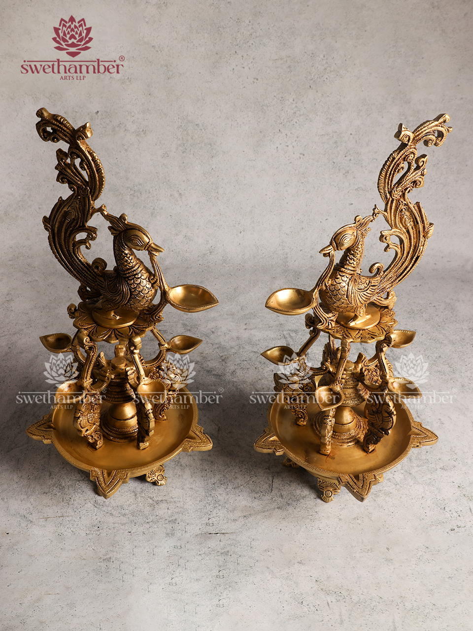 PEACOCK BRASS OIL TRADITIONAL LAMP /DECOR /GIFTING