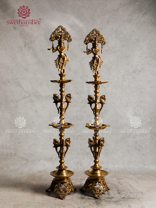 Krishna Murli Decorative Lamp for Home & Temple