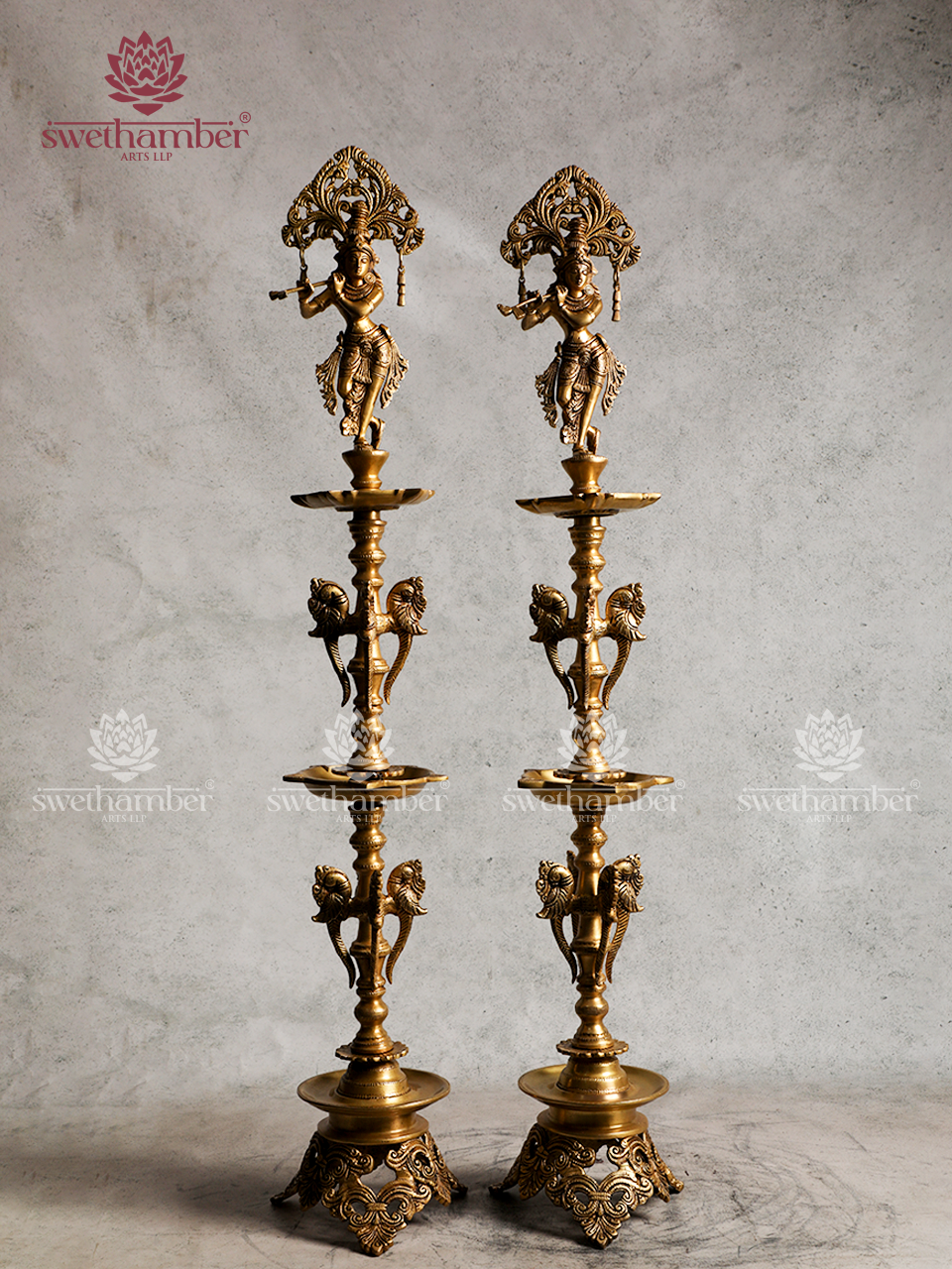 Krishna Murli Decorative Lamp for Home & Temple