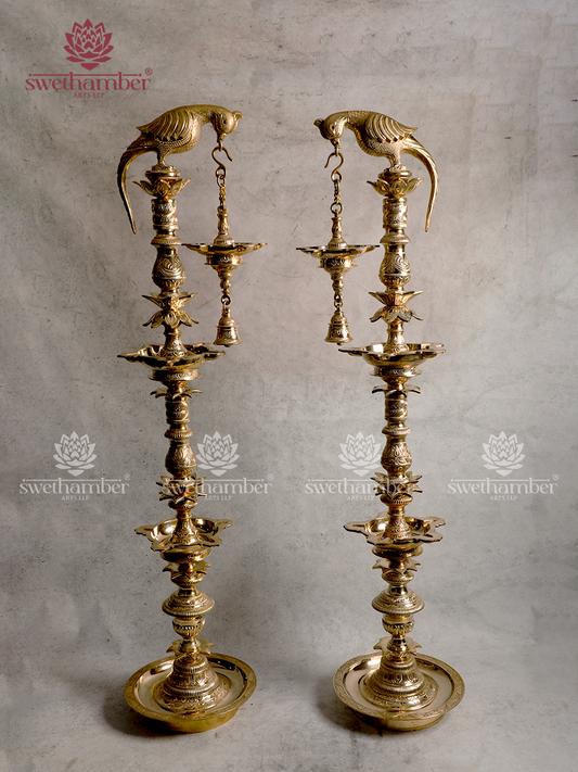 Handcrafted Bronze Parrot Oil Lamp